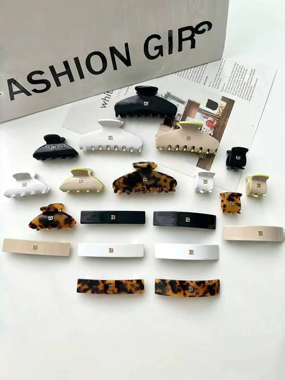 Solid - colored Hair Clips, Claw Clips. Unique and casual summer style for family. Acetate, handmade. High - quality. Fashion