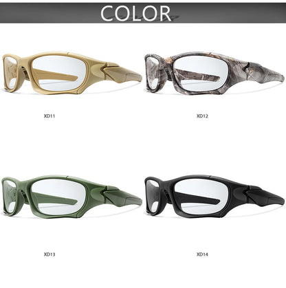 Photochromic Cycling Sunglasses Men Outdoor Sports Tactical Camouflage Goggles Vintage Driving Riding Fishing Windproof
