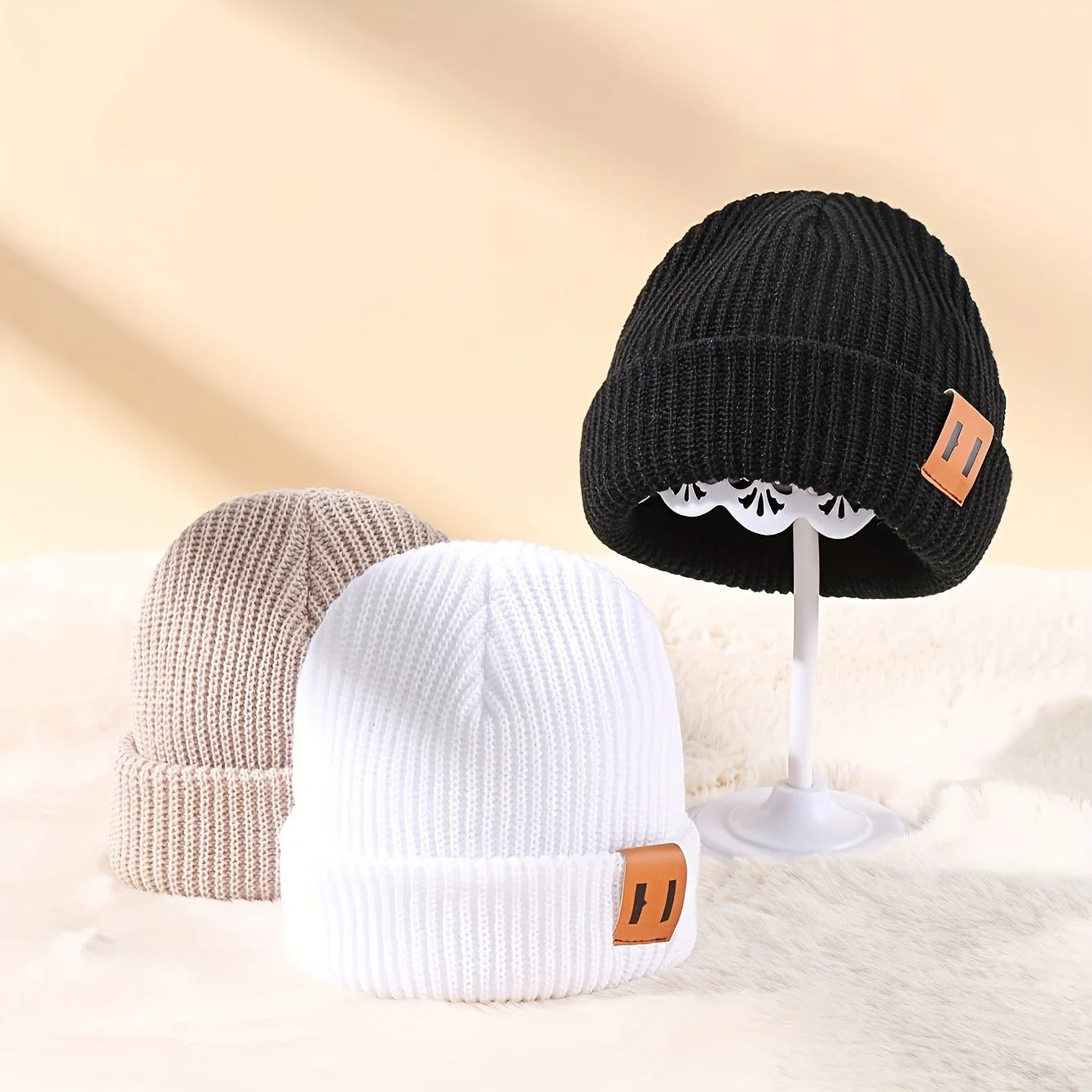1/2/3 Pcs Knitted winter baby Hats for kids Keep Newborn Infant Beanies for Boys Girls  baby accessories newborn