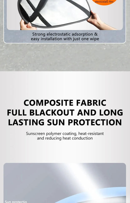 New Electrostatic Sun Visor for Car Side Window 4-Layer Sun Shade Curtains Anti-Glare UV-Blocker Auto Internal Blocker 99.9% UV