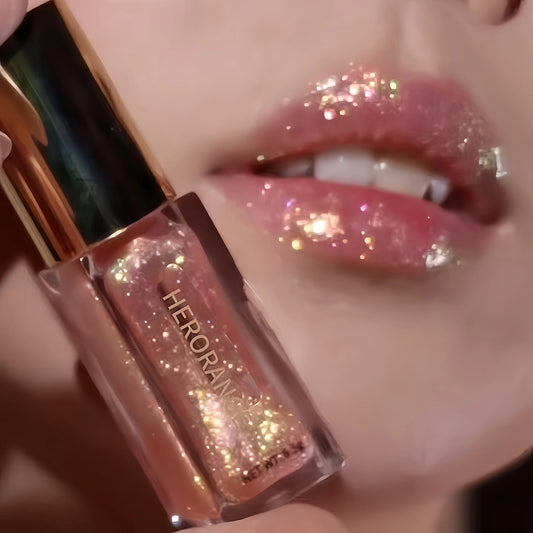 Herorange Star Shine Glitter Lip Gloss Shimmer Fine Glitter Long Lasting Moisturizing Non Sticky Glossy Lip Makeup