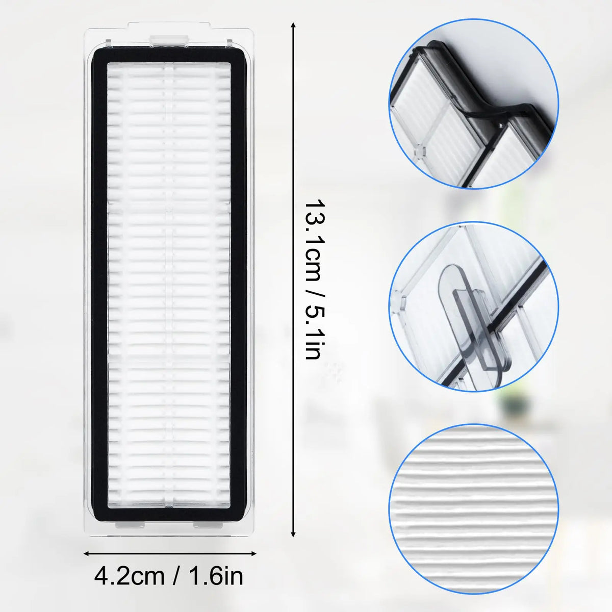 Hepa Filter Accessories for Xiaomi X20 Max/X20 Pro/Mijia M30 Robot Vacuum Cleaner Replacement Part, Filter Washable and Reusable