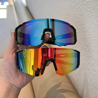 Hiking 2pcs Cycling Anti Light Glasses Men Women UV400 Sandproof Eye Protector Shades Outdoor Sports Goggle Anti Radiation Lens