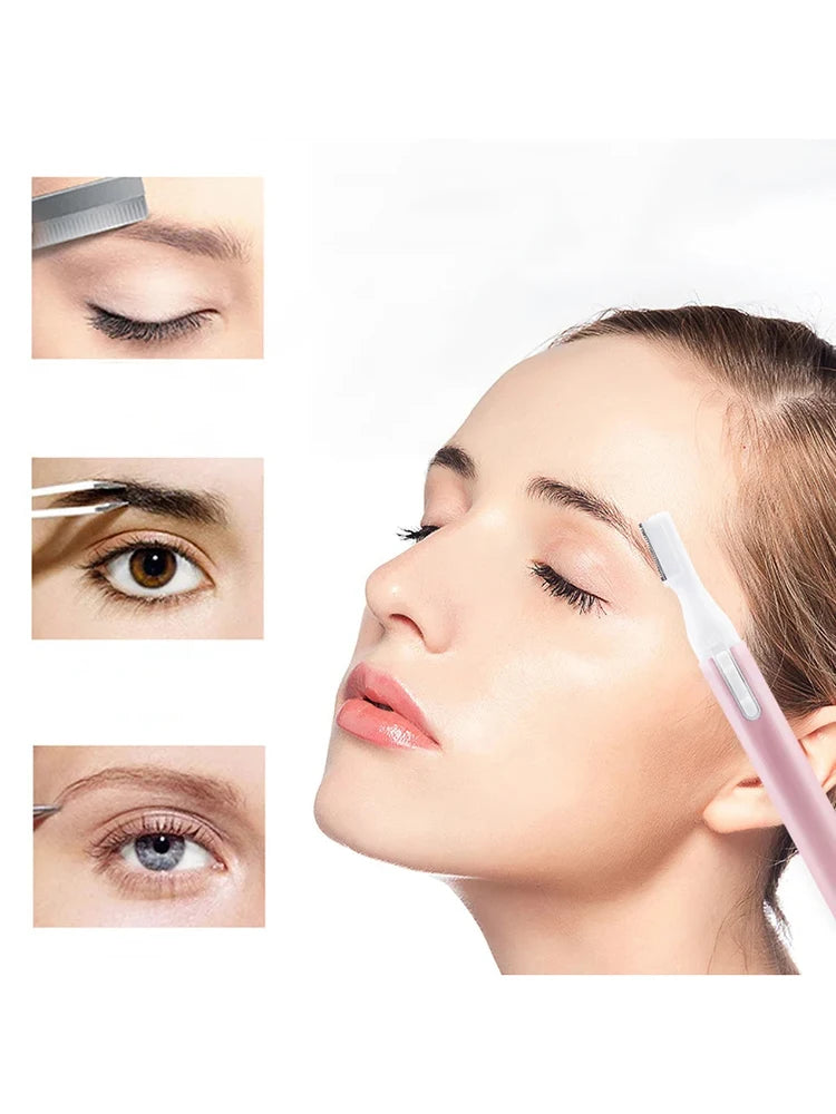 Electric Mini Eyebrow Trimmer Shaver Hair Removal Facial Neck Body Arms Legs Blur - Rechargeable Personal Grooming Kit