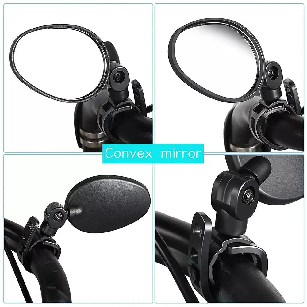 2PC Bike Mirror 360 Degree Adjustable Rotatable Handlebar Mirror Wide Bycicle Accessories Cycling Rear View Mirror Accesorios