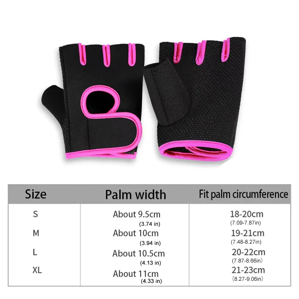 1 Pair Unisex Adjustable Sports Gloves For Autumn And Winter with Anti-slip Silicone Dots for Weightlifting Cycling Squat