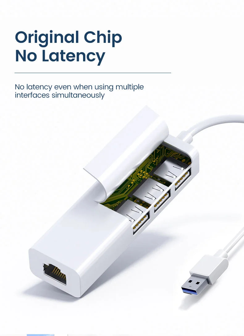 USB Adapter Ethernet USB 2.0.1C/MA 3USB 2.0+RJ45 Hub for MacBook Xiaomi Samsung Windows Huawei PC Computer Adapter