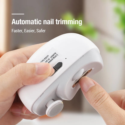 Electric Nail Clipper 2 in 1 Grinding and Polishing with Light Automatic Nail Trimmer Rechargeable Nail Cutter Manicure