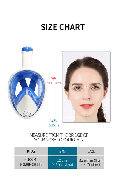 COPOZZ Professional Snorkeling Diving Mask Underwater Scuba Full Face Snorkel Mask Anti Fog Goggles for Adult Swimming Equipment