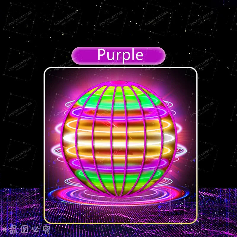 LED Colorful Flying Ball Automatic Boomerang Hover Orb, Gyroscopic Anti-Gravity Black Tech Magic Flying Toys for Children Gifts