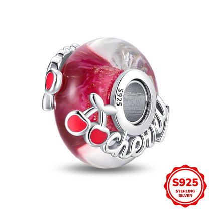Charms Silver 925 Ladybugs and Cherry Strawberries Pendant Bead Fit 3mm Bracelet Bangle Necklace For Women Luxury Jewelry Making