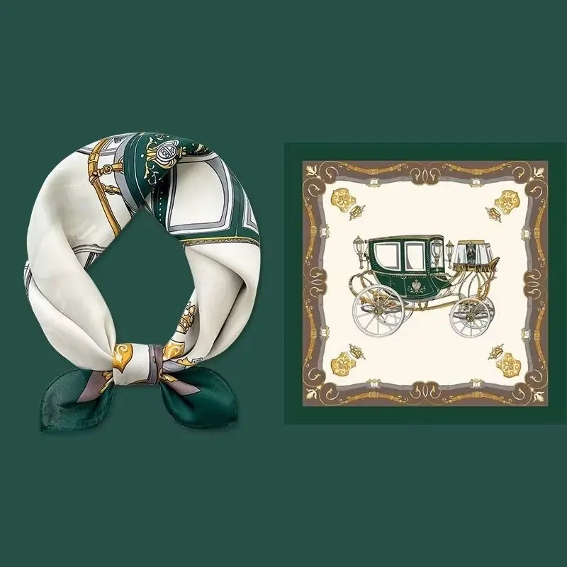 1 pcs 70x70 Imitation Silk Satin Hair Scarf Women Handkerchief Printed Female Square Head Bandana Small Neck Muffler Hijab Lady