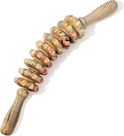 Wooden Therapy Massager Roller Trigger Point Massager Stick for Fascia Cellulite Muscle & Abdomen Body, Muscle Belly Relief Too