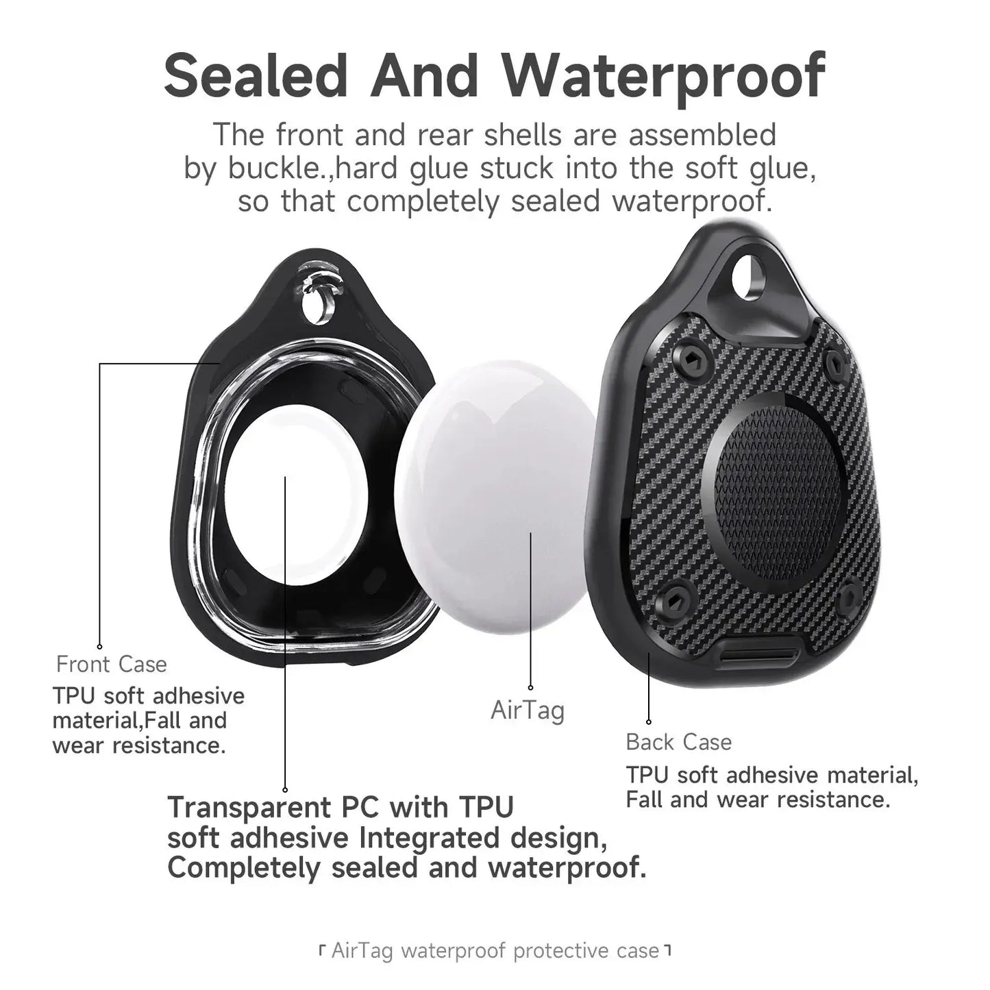 Waterproof Case for AirTag Holder Protective Case Suitable for Apple Location Tracker Airtag Key Pet Three Protection Cover