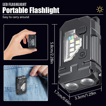 Mini COB LED Flashlight USB C Rechargeable Powerful Work Light  with Clip Magnet Waterproof EDC Camping Walking Pocket Lamp