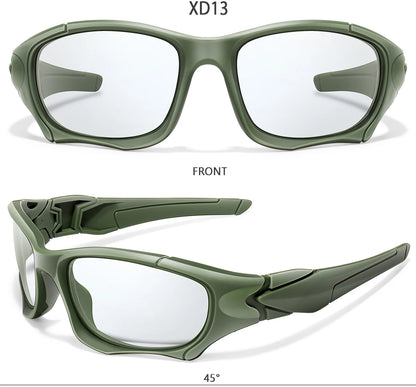 Photochromic Cycling Sunglasses Men Outdoor Sports Tactical Camouflage Goggles Vintage Driving Riding Fishing Windproof