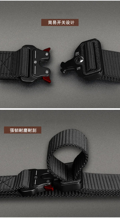 1 Piece Men's Tactical Sports Belt, Quick Release Symmetrical Buckle, Polyester Fiber, Suitable for Outdoor Training Military