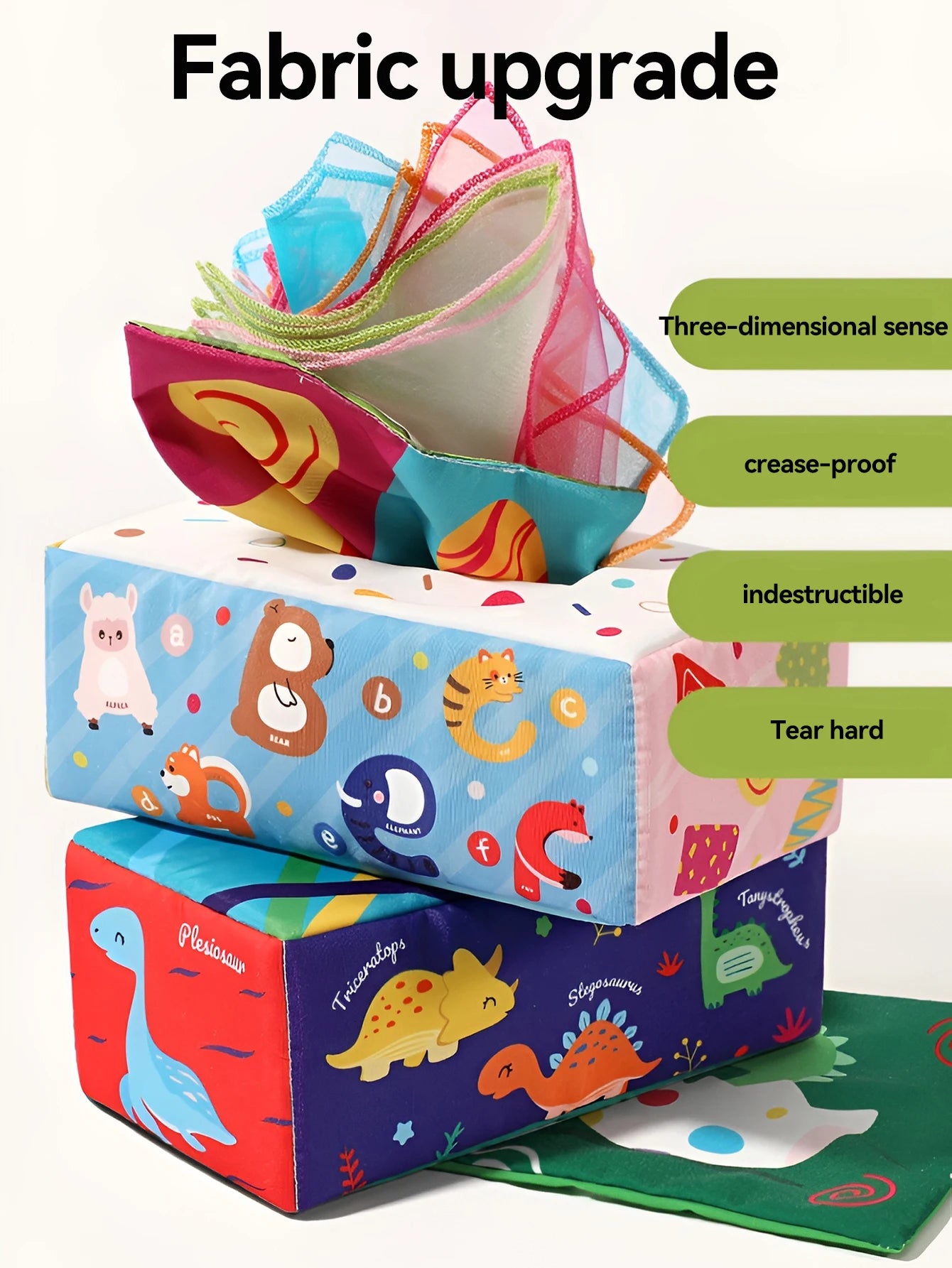 Newborn baby toy - Simulated tissue box with realistic tissue pull-out for early education