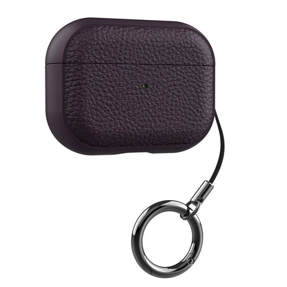 For Airpods Pro3 Case Luxury Lychee Leather Business Earphone Case with Hook Strap Headphone Cover For Apple AirPods 4 3 2 1 Pro