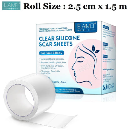 1 Roll Invisible Silicone Scar Sheets Self-Adhesive Scar Cover Tape Skin Care Strips Transparent Color
