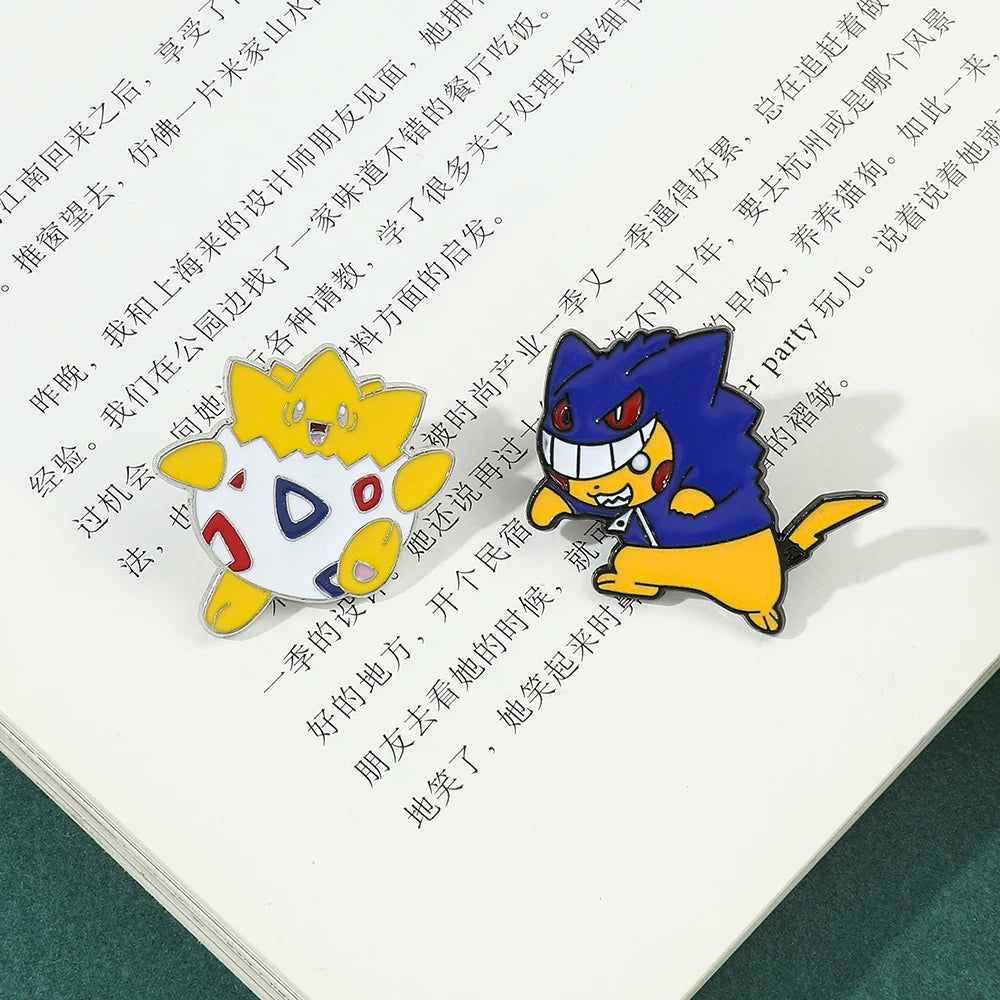 Pokemon Pikachu Game Console Enamel Pins Badges Brooches Japanese Anime Squirtle Funny Punk Denim Jacket Badge Lapel Pin Friend