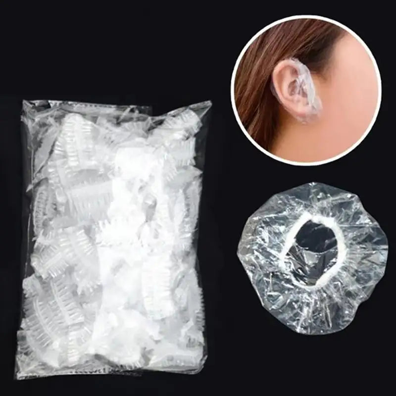 1-500pcs Disposable Hair Dye Earmuff Waterproof Ear Cover Baking Oil Wash Shower Bathing Barber Hairdressing Cleaning Accessorie