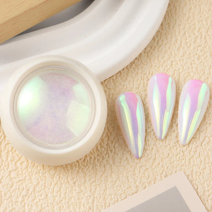 Unicorn Chrome Nail Powder Neon Aurora Mirror Iridescence Nail Pigment Mermaid Pearl Effect Glitter Makeup Nail Art Decorations