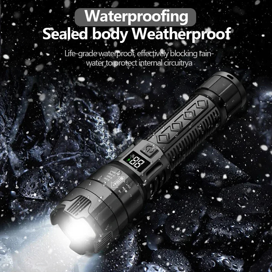 USB Rechargeable LED Flashlight Bright High Lumens,Zoomable Waterproof Torch,Portable Handheld Light for Outdoor Camping Hiking
