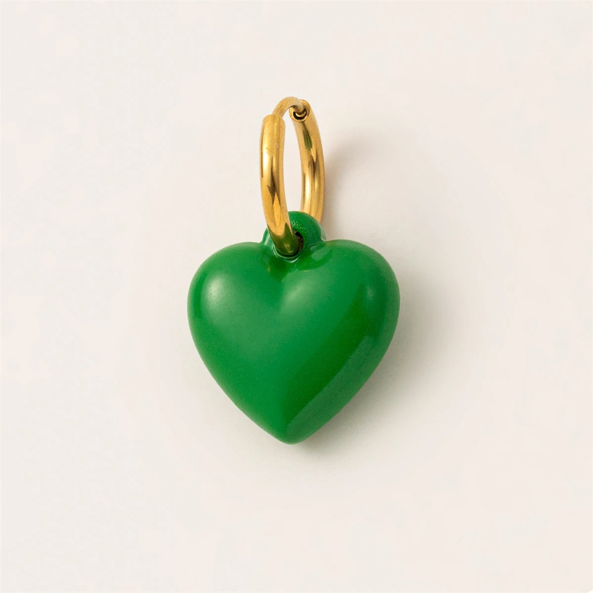 Drip oil red love necklace pendant, niche heart-shaped couple accessory DIY handmade pendant, gold-plated