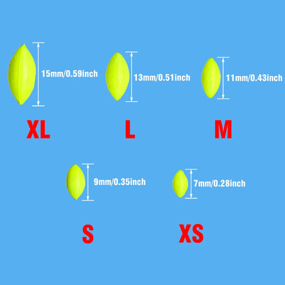 60Pcs/10Sets Fishing Float 6 In 1 String Type Seven Star Float Foam Space Bean Fishing Line Stopper Buoys Tackle Accessories