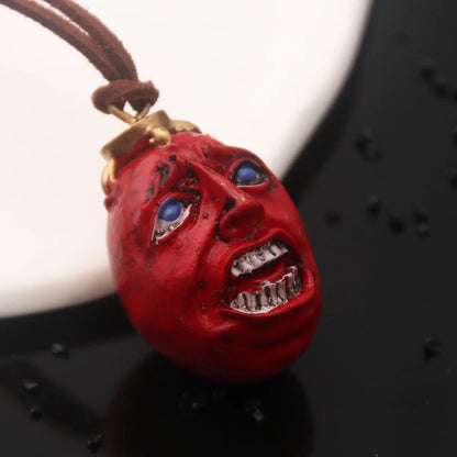 Fashing Popular anime Red Elliptical three-dimensional pendant Necklace Egg Of King Cosplay  Arc Resin Pendant Accessories Gift