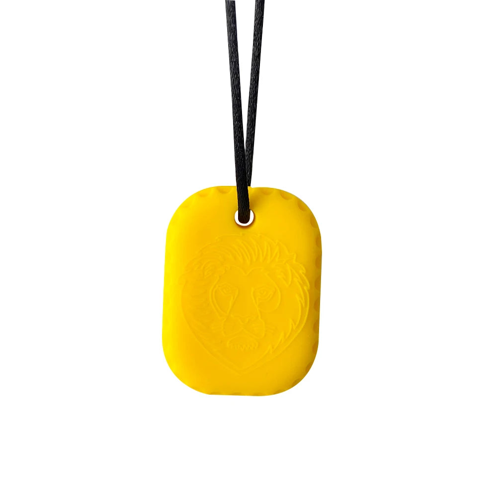 1pcs silicone teether children building block chewing necklace sensory chewing molar pendant oral motor toy for ADHD boy gift