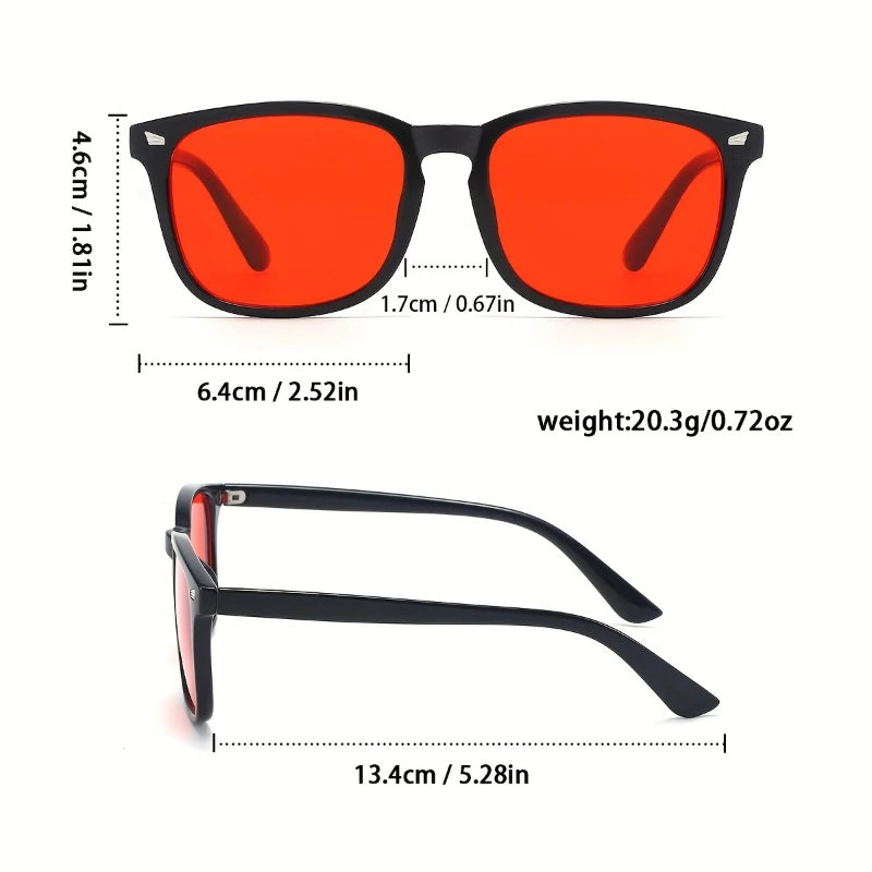 Classic Red Lens Blue Light Blocking Glasses Square Men Better Sleep Anti Filter Men Orange Women Eyeglasses