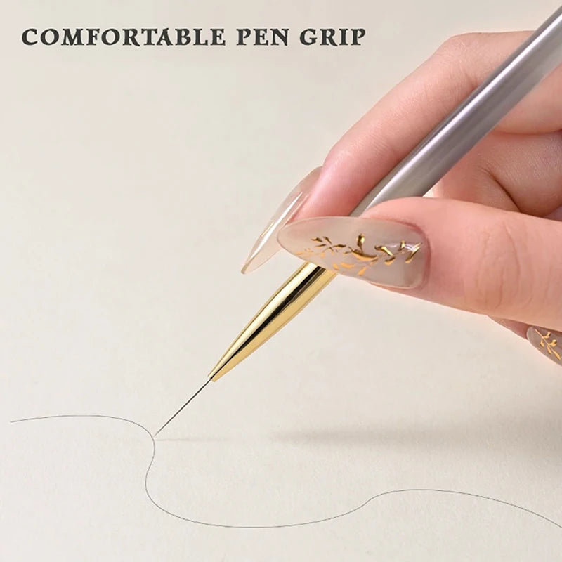 ♥♥♥5Pcs Slim Nail Art Brushes – Acrylic Flower Painting & Line Drawing Kit