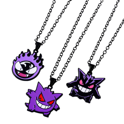 Gengar Cosplay Pendant Necklace - Anime Charms Jewelry for Women Men Kids Chain Choker Perfect Party Gift