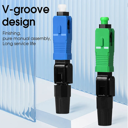 FTTH Optical Fiber Quick Connector Single Mode SCUPC/APC Leather Fiber Optic Cable Cold Splicing Fast Connector Assembly Tools