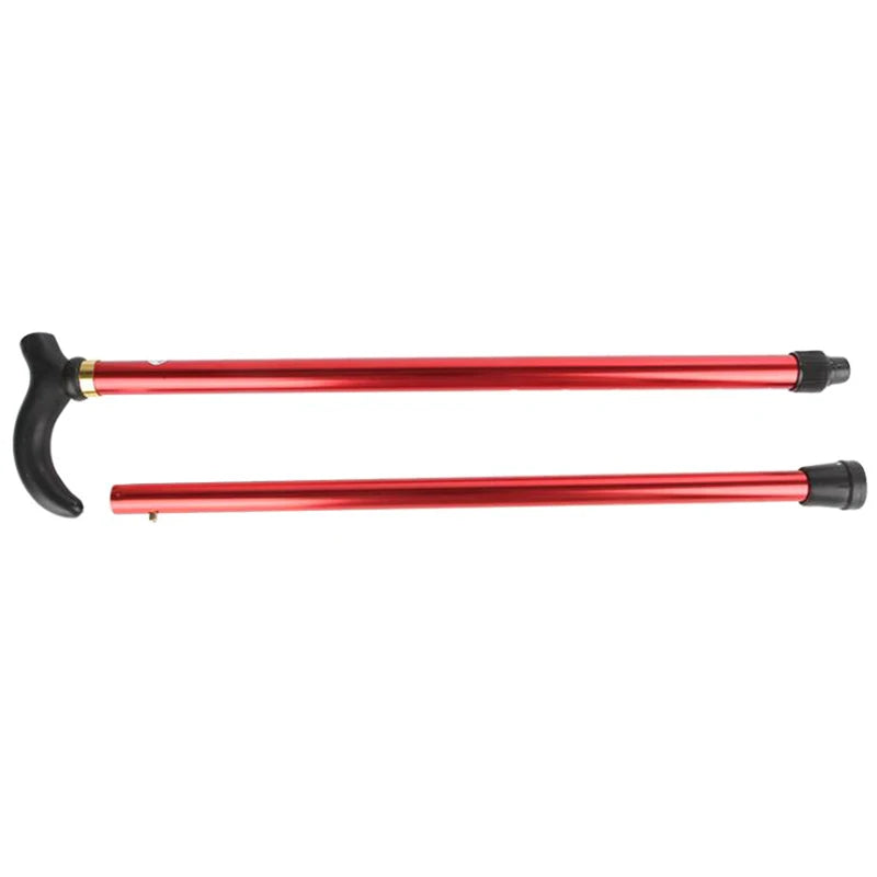 1PC 75-90cm Aluminum Alloy Adjustable Walking Stick 2 Section Stable Anti-Skid Crutch Old Man Hiking Cane Height