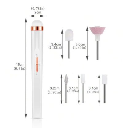 LINMANDA Portable Electric Nail File Nail Set with 4 Speeds Cuticle Trimmer Battery Operated Manicure and Pedicure Tools