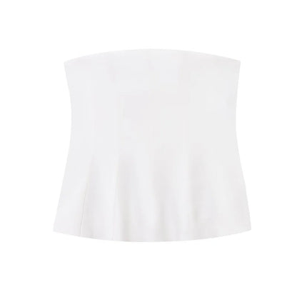 MUJER 2025 Corset Tube Tops for Women off Shoulder Crop Top Woman Sexy Backless Tank Top Women Yellow Black Bustier Tops Woman
