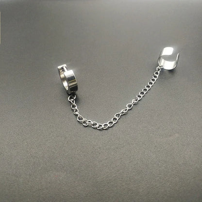 1 Pcs Stainless Steel Painless Ear Clip Earrings for Men Women, Punk Silver Color Non Piercing Fake Earrings Jewelry Gifts