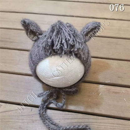 Newborn Photography Props Mohair Horse Styling Hat Studio Clothing
