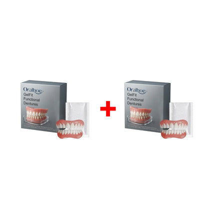Silicone Dentures  Full Set Soft Safety Easy to Use Perfect Fit Oral Improve Tooth Loss Broken Temporary Denture Kit CK848-LJX