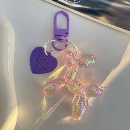 Jelly Cute Jelly Balloon Dog Keychain Pendant Cartoon Dog Chain Keychain - Lovely accessory jewelry gift for unisex keys