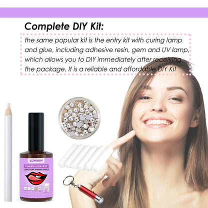 Tooth Jewelry Kit DIY Teeth Gems Set 7ml Glues Light Firm Reliable Clear Precious Stone Crystal Tooth Ornaments Jewellery