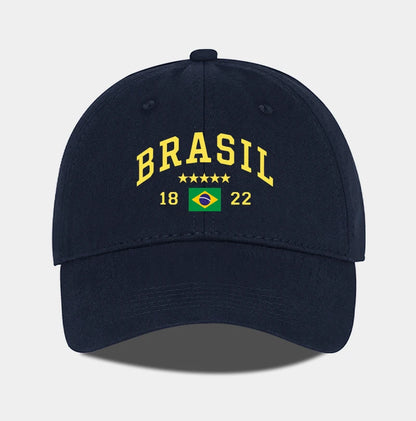 Brazil Flag Five-Star Soft-Top Baseball Cap Stylish Athletic Look Perfect for Daily Match Viewing and Outdoor Sports Great Gift