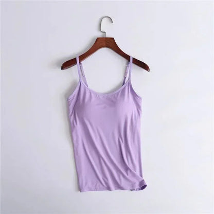 Higher Quality Solid Padded Bra Sexy Women Tops Camisole Top Women Vest Women Camisole with Built in Bra Cami Top Vest Tank Top