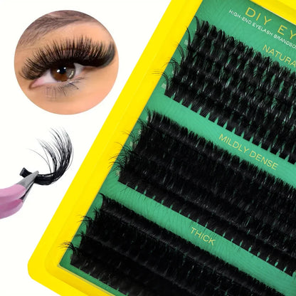 60D80D100D Thick False Eyelashes with Mixed Length, D Curl Cat-Eye Style for a Fluffy And Dramatic Look Suitable for Beginners