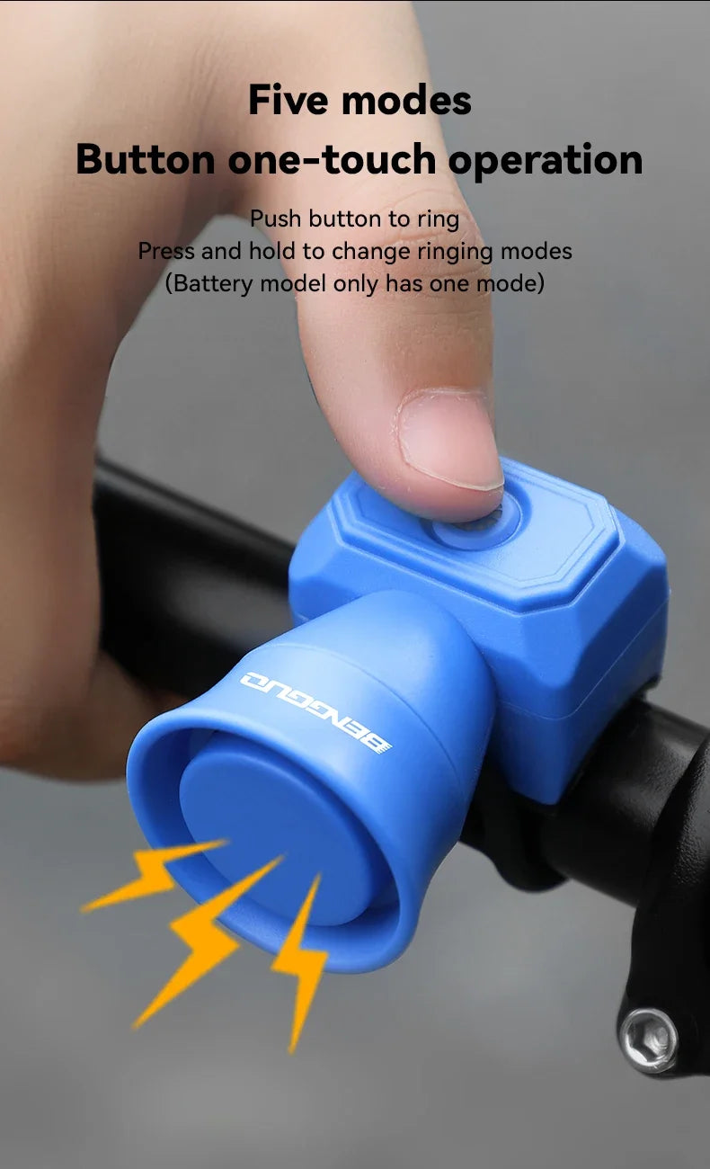 IP4X Waterproof Bicycle Mountain Bike Horn 120 db Battery/Charging Bike Bell Children's Scooter Baby Stroller Balance Car Horn