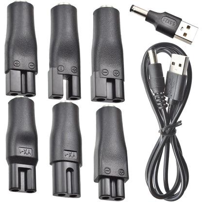 LISI 8 PCS Power Cord 5V Universal Replacement Charger USB Adapter for All Kinds Hair Clippers Beard Trimmers Shavers Desk Lamps