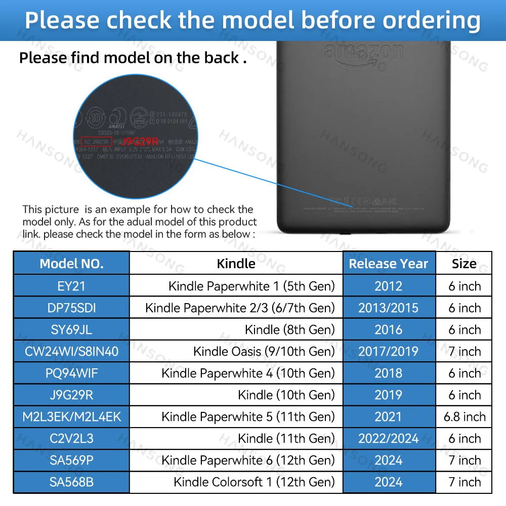 Case For Kindle Paperwhite 2024 2022 2021 Colorsoft 1 2 3 5 6 10th 11th 12th Generation 6 6.8 7in Magnetic Pouch Cover Shell